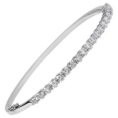 Roman Malakov 3.12 Carats Total Round Brilliant Diamond Bangle Bracelet
