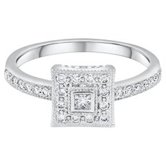 Charriol 0.37 Carats Total Princess Cut Diamond Antique Engagement Ring