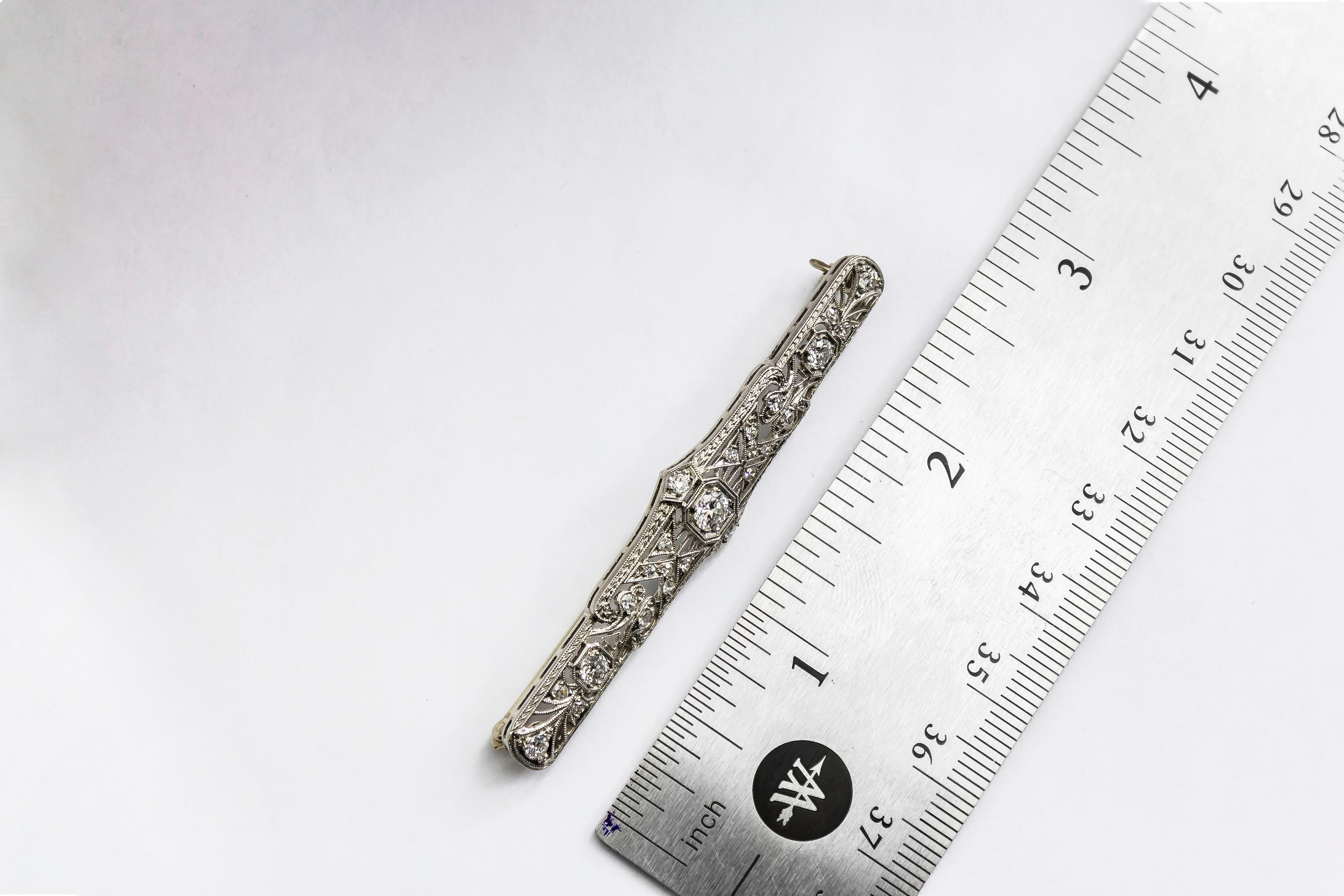 Roman Malakov Antike Diamant-Brosche mit alteuropäischem Schliff und Diamant-Paneel (Alteuropäischer Schliff) im Angebot