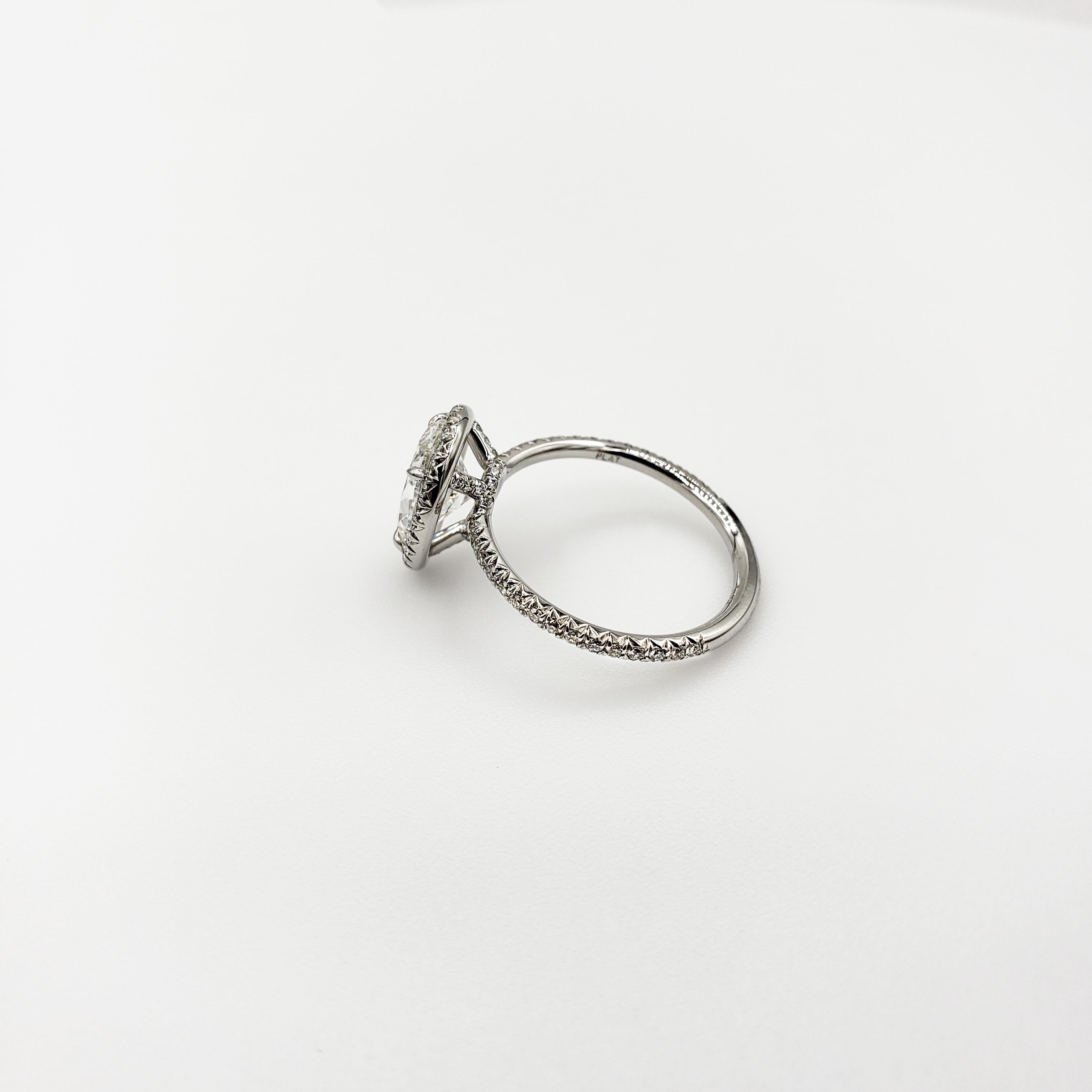 Contemporary Roman Malakov GIA Certified 2.01 Carat Pear Shape Diamond Halo Engagement Ring