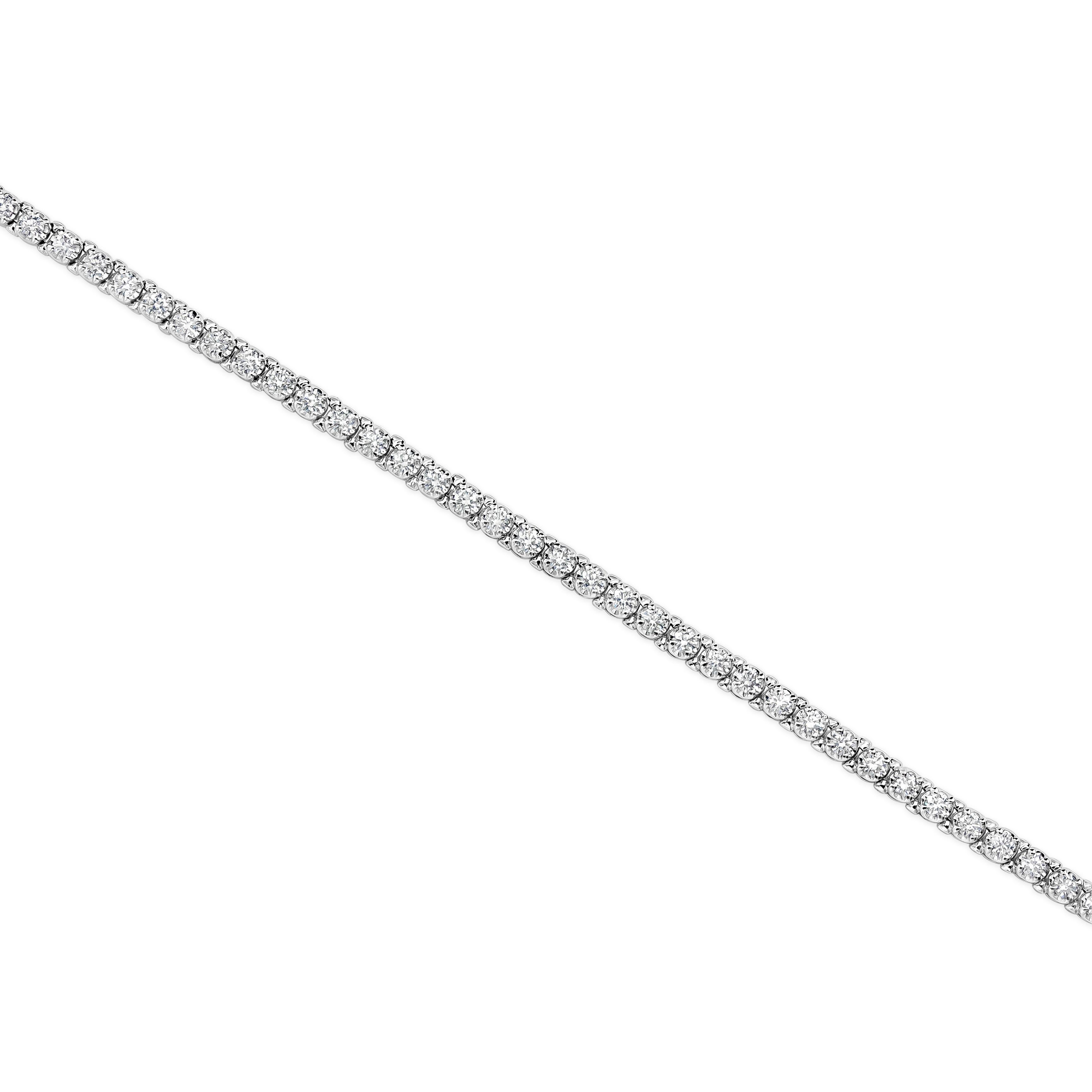 Contemporary  Roman Malakov 2.76 Carat Round Diamond Tennis Bracelet