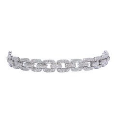 Roman Malakov 6.55 Carats Total Micro-Pave Diamond Chain Link Bracelet