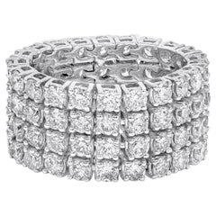 Roman Malakov, alliance flexible à quatre rangées de diamants taille ronde de 5,10 carats au total