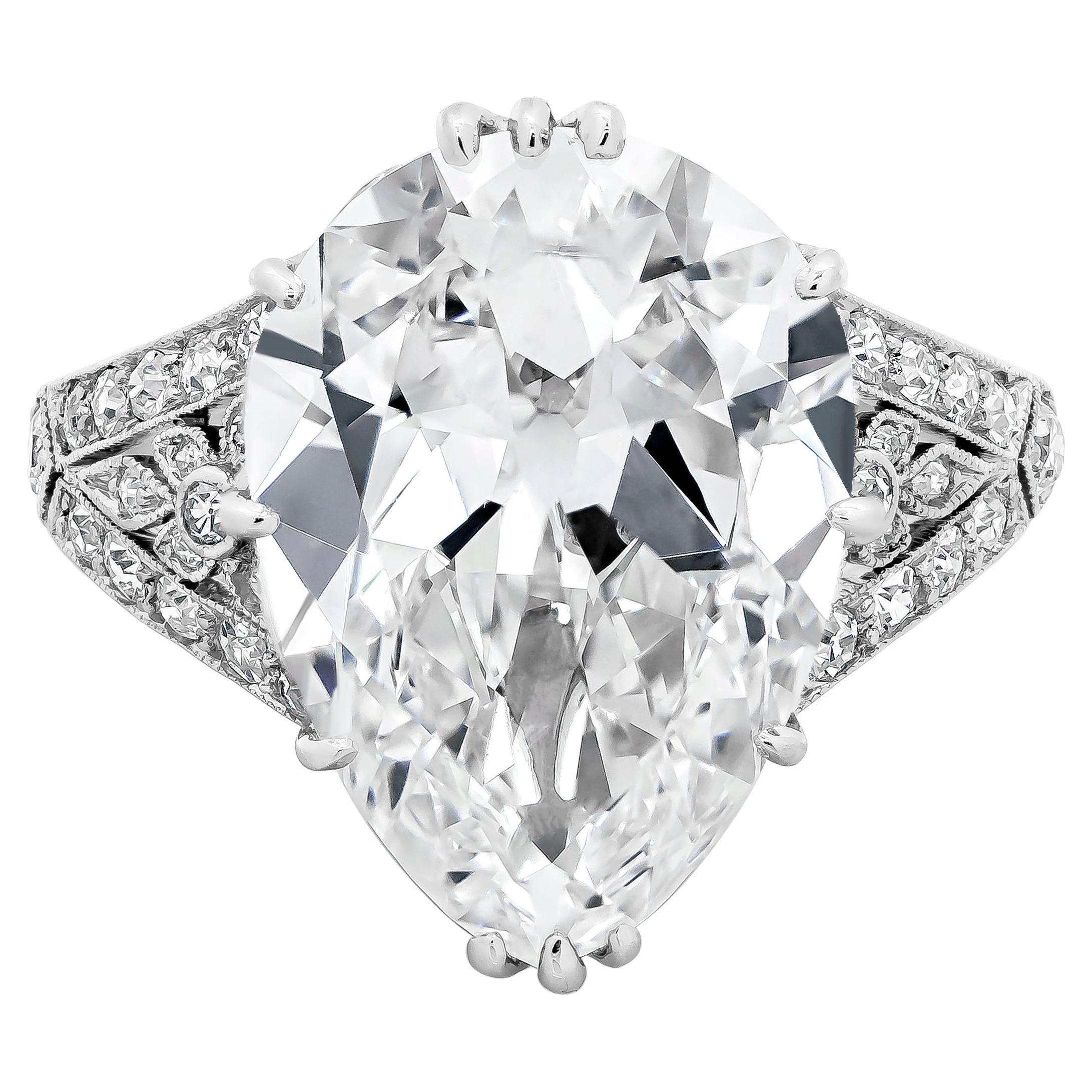 Roman Malakov GIA Certified 7.03 Carat Pear-Shape Diamond Engagement Ring For Sale