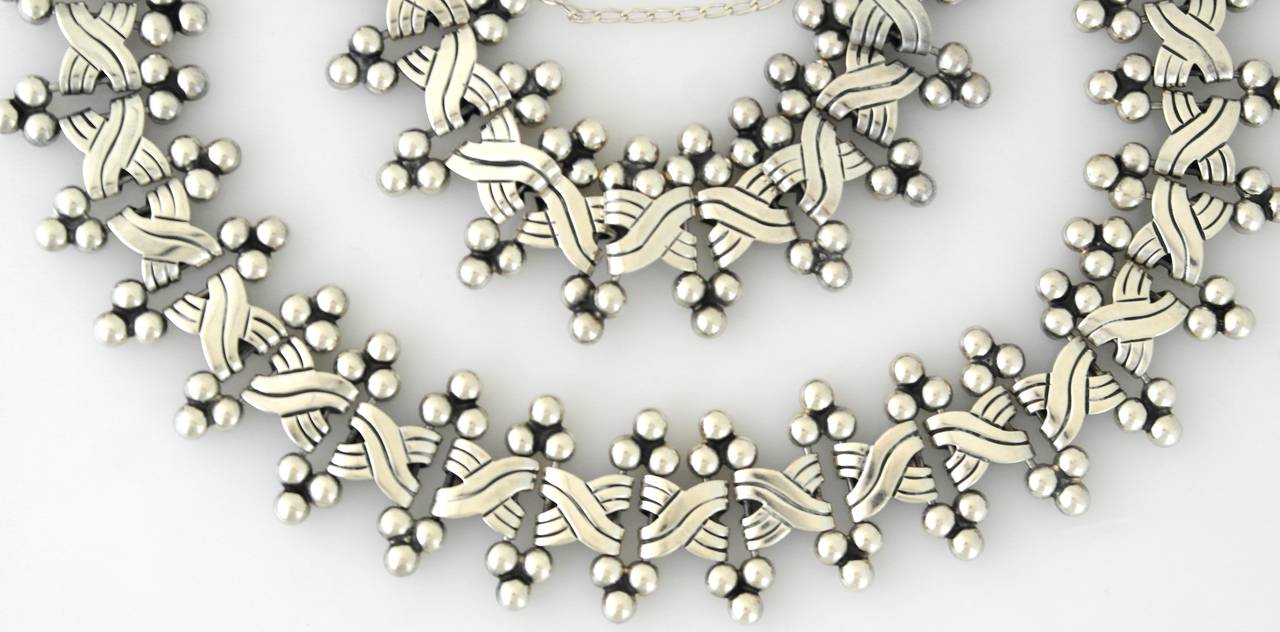 Jose Luis Flores Sterling Silver Necklace and Bracelet Set