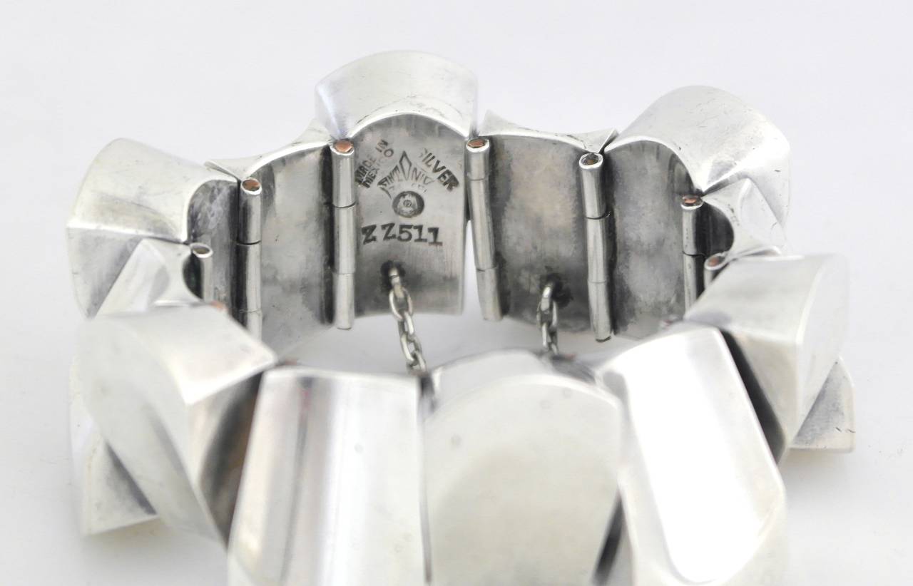 Women's Antonio Pineda .970 Silver Thumbprint Bracelet For Sale