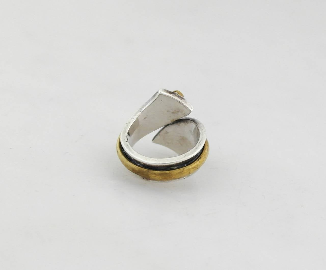 Women's Antonio Pineda .970 Silver and Brass Modernist Ring