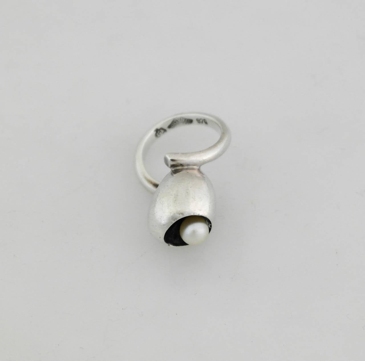 Women's Antonio Pineda .970 Silver and Pearl Ring