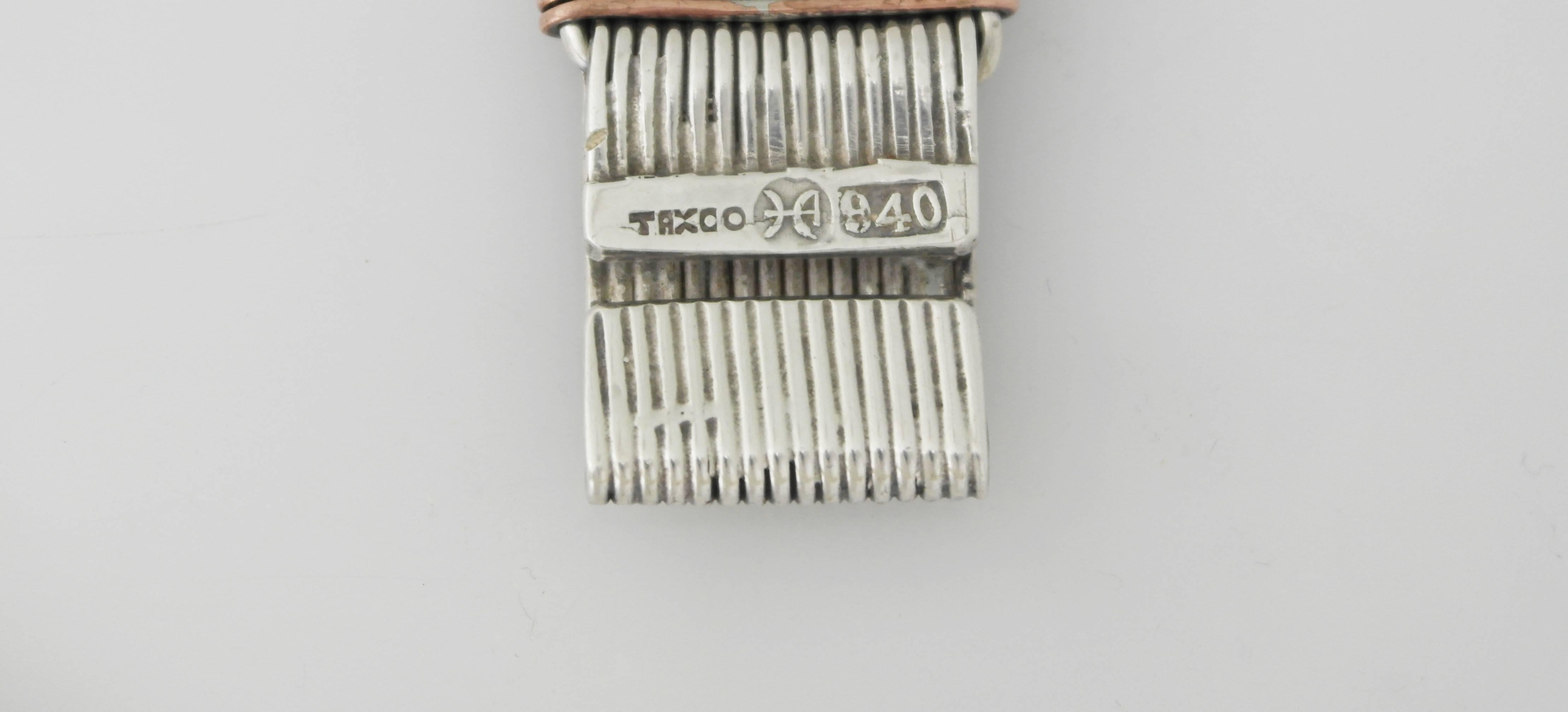Women's or Men's Rare Hector Aguilar Copper Sterling Silver Bracelet For Sale