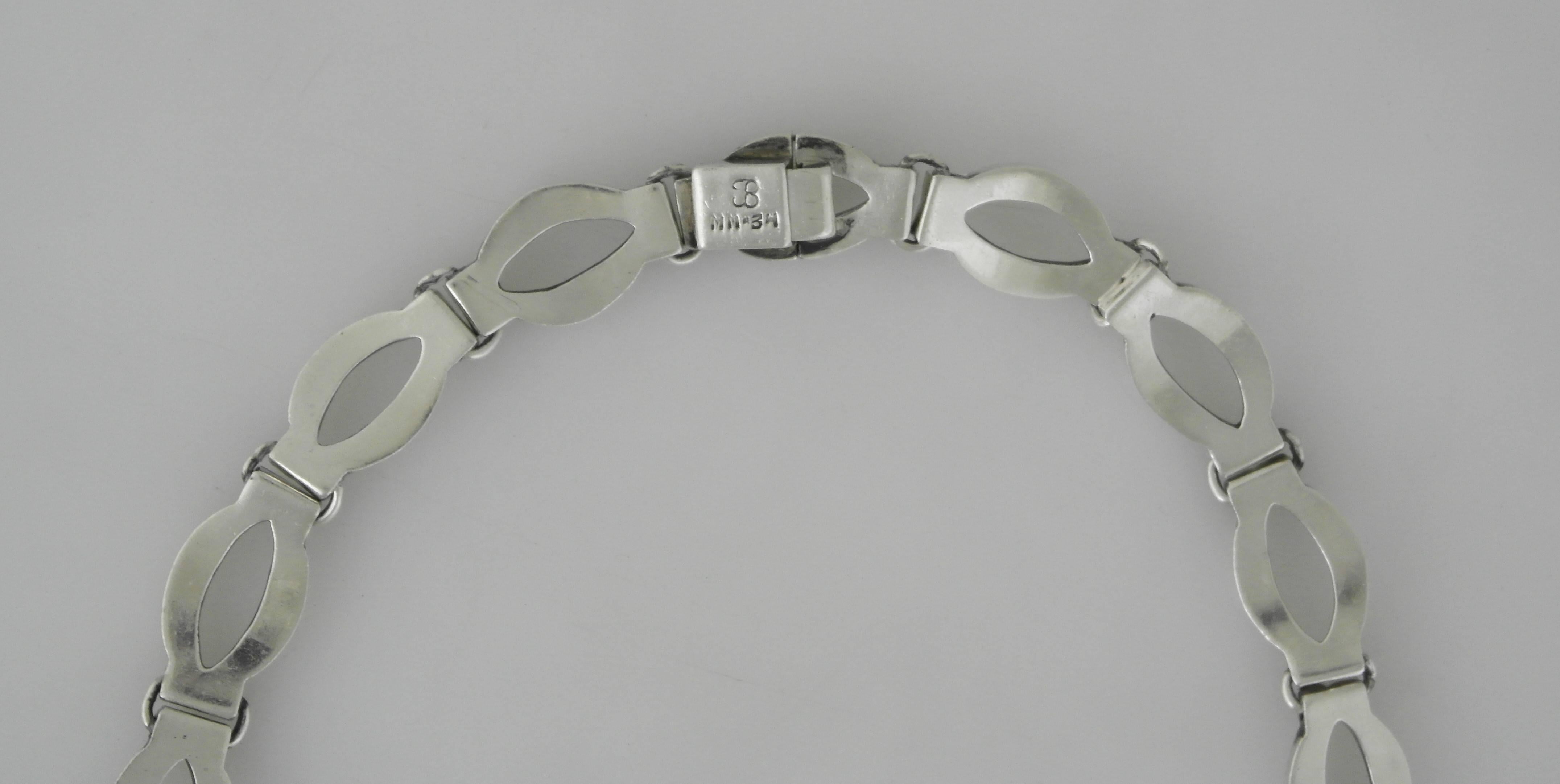Los Ballesteros Amethysts Sterling Silver Necklace For Sale 3