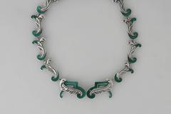 Margot De Taxco Enamel Sterling Silver Necklace