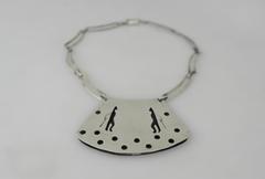 Los Castillo Sterling Silver Shadowbox Design Necklace