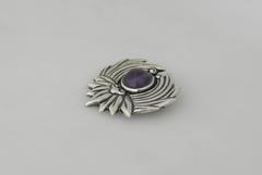Los Castillo Sterling Silver and Amethyst Brooch