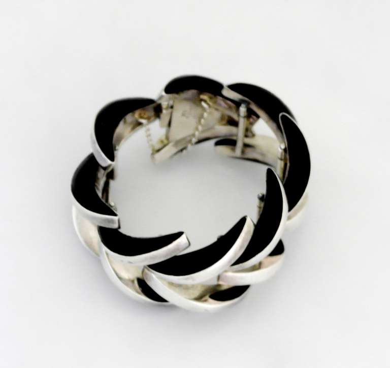 sterling silver onyx bracelet