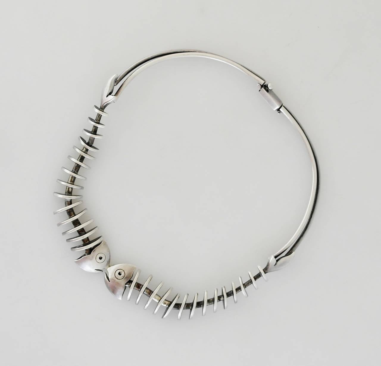 Women's Antonio Pineda .970 Silver Fish Motif Necklace For Sale