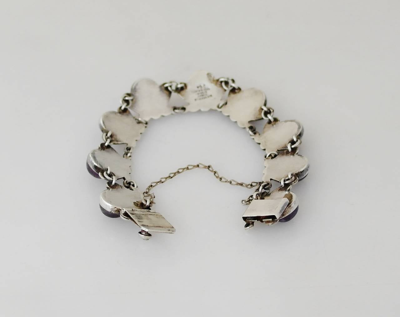 Los Castillo Sterling Silver & Amethysts Bracelet For Sale 2