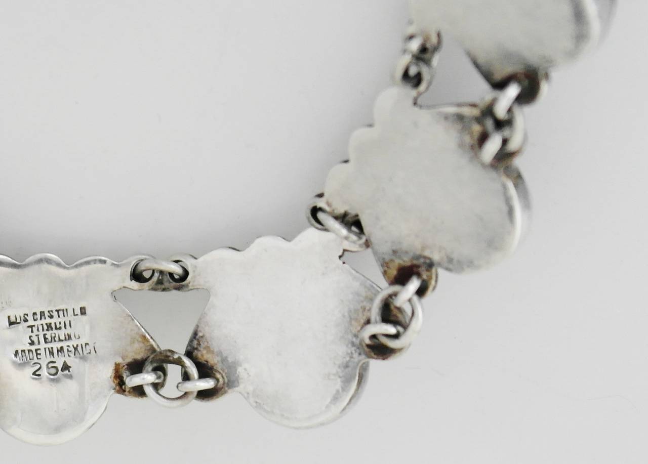 Los Castillo Sterling Silver & Amethysts Bracelet For Sale 3