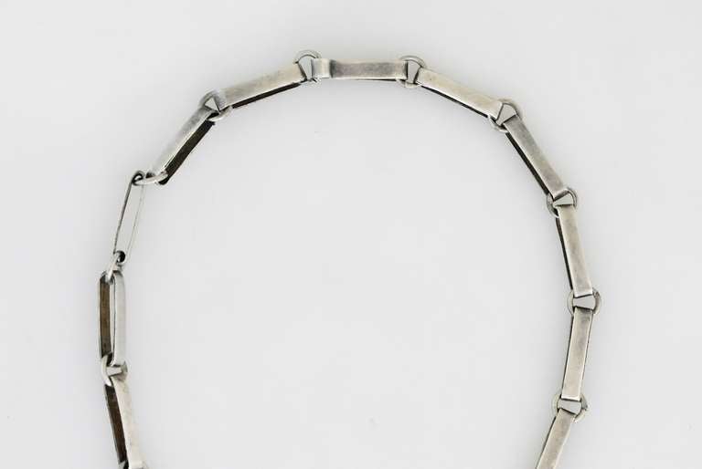 William Spratling Sterling Silver Shell Crossed Hands Necklace 1951 For Sale 2