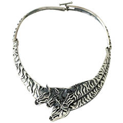 Emilia Castillo Sterling Silver Exotic Zebras Necklace