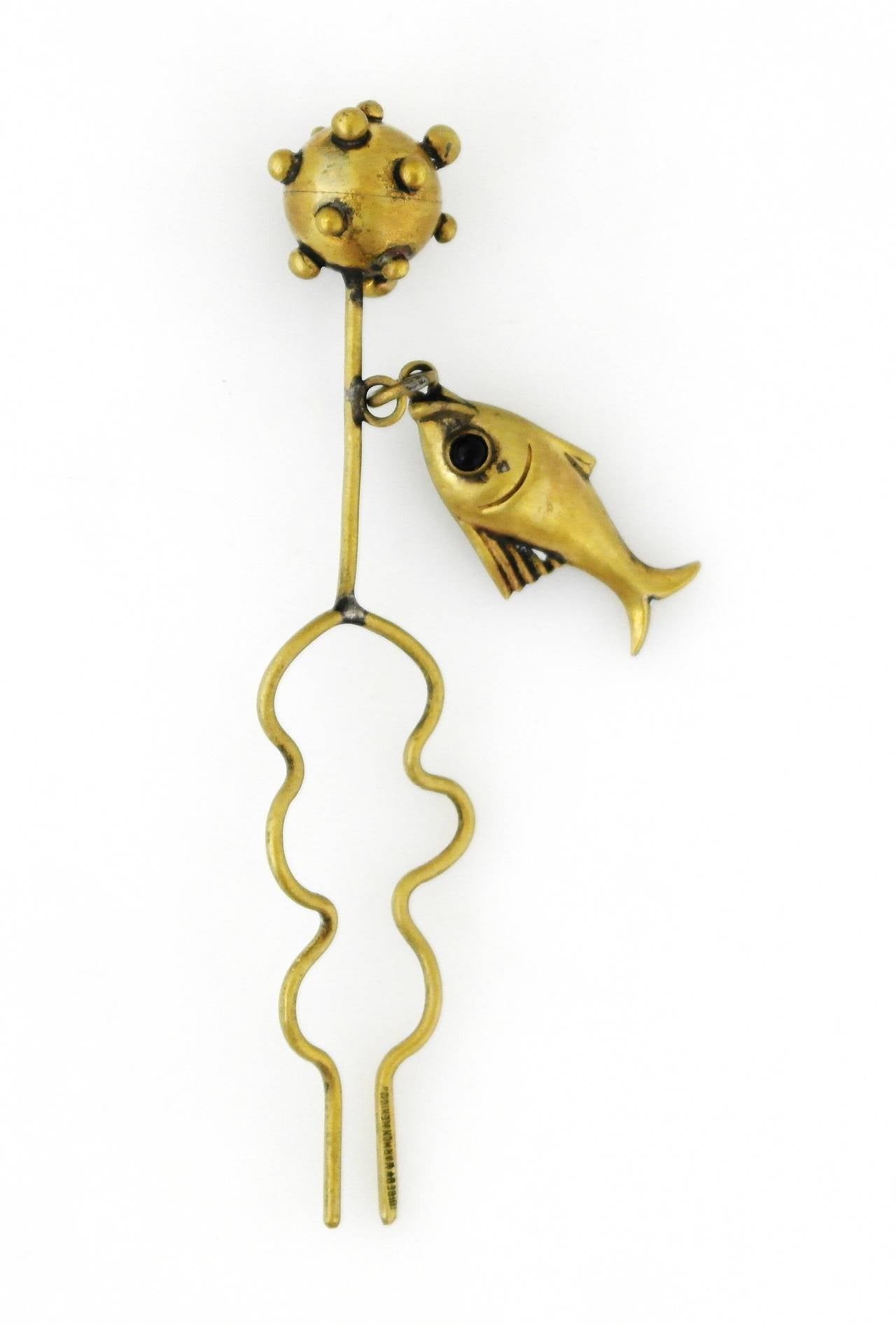 Women's Hubert Harmon Whimsical Brass Lady's Hair Ornament