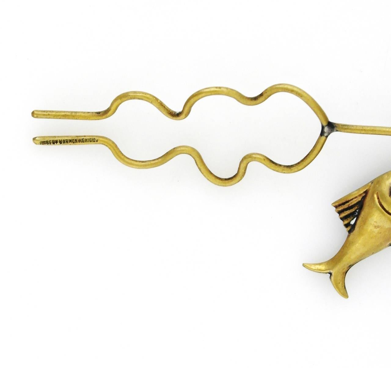 Hubert Harmon Whimsical Brass Lady's Hair Ornament 1