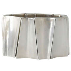 Incredible Antonio Pineda .970 Silver Modernist Wide Bracelet