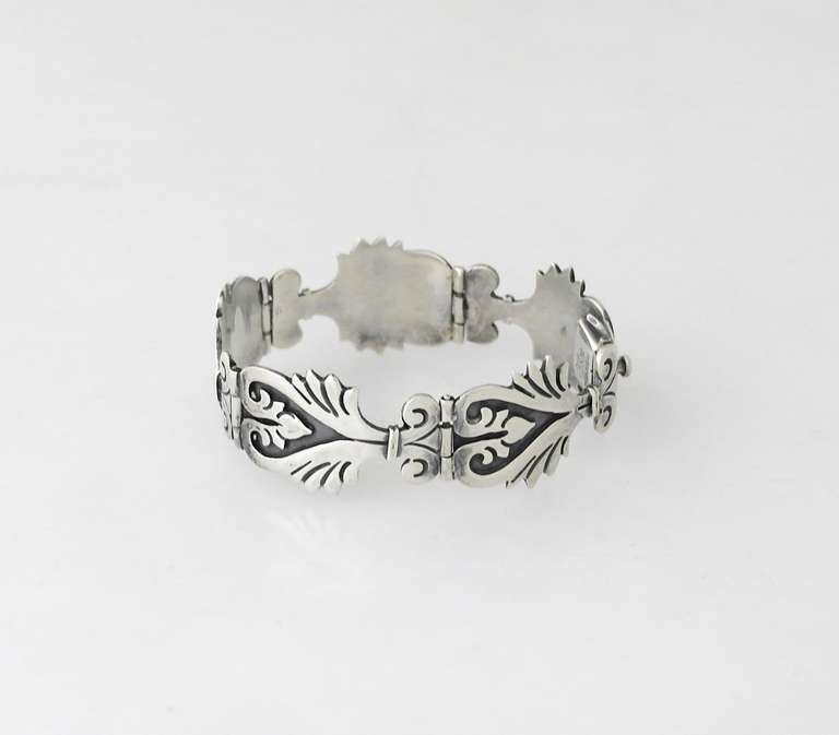 Maricela Taxco Sterling Silver Link Bracelet In Excellent Condition For Sale In New York, NY