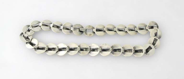 Hector Aguilar Taxco .940 Silver Necklace For Sale 1