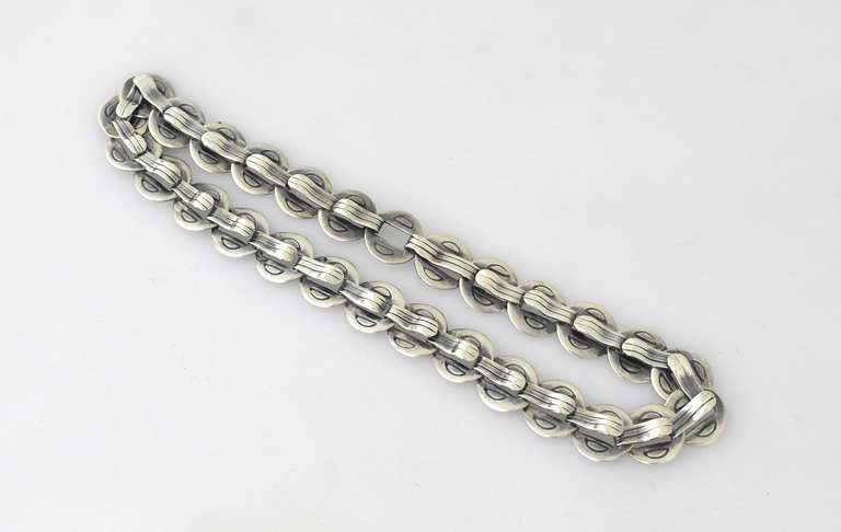 Hector Aguilar Taxco .940 Silver Necklace For Sale 3