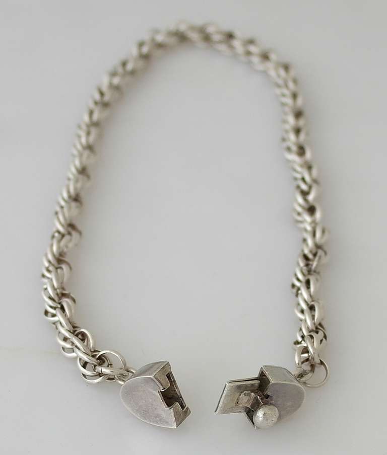 Antonio Pineda .970 Silver Multi-link Necklace In Excellent Condition In New York, NY