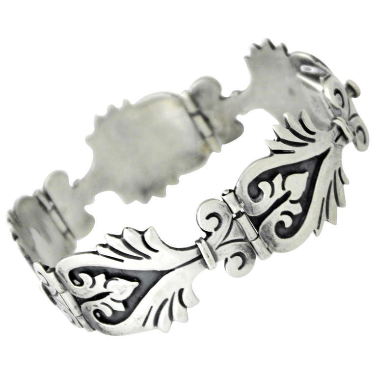 Maricela Taxco Sterling Silver Link Bracelet For Sale