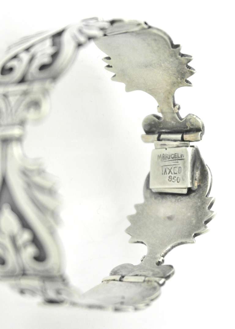 Maricela Taxco Sterling Silver Link Bracelet For Sale 3