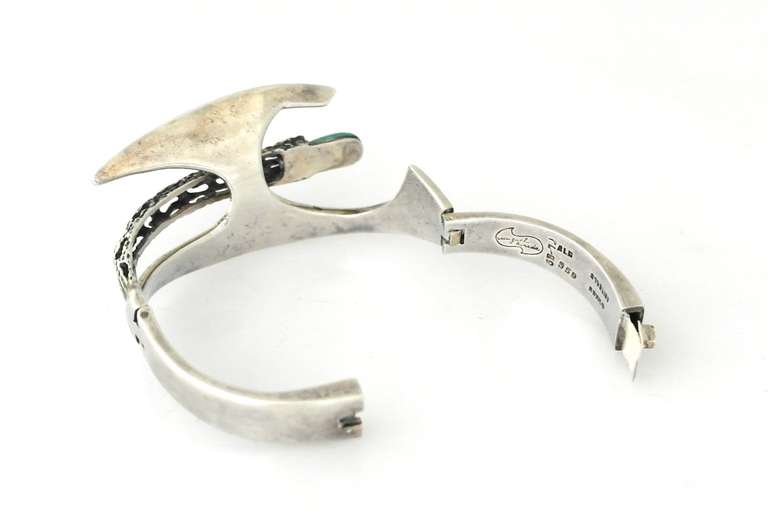 Miguel Pineda .950 Silver Sculptural Bracelet For Sale 2