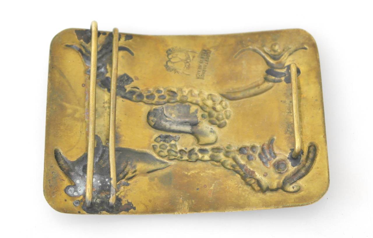 Hubert Harmon Brass Koi Fish Belt Buckle For Sale 2