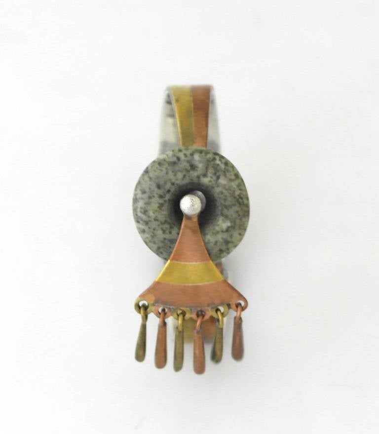 Los Castillo Sterling Silver Married Metals Tribal Bracelet