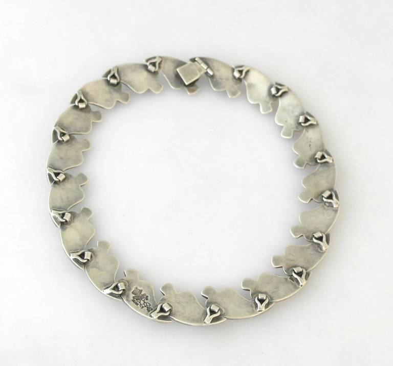 Antonio Pineda .970 Silver Leaf Motif Necklace For Sale 2