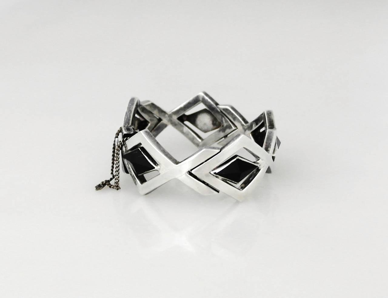 Antonio Pineda Onyx .970 Silver Link Bracelet 2