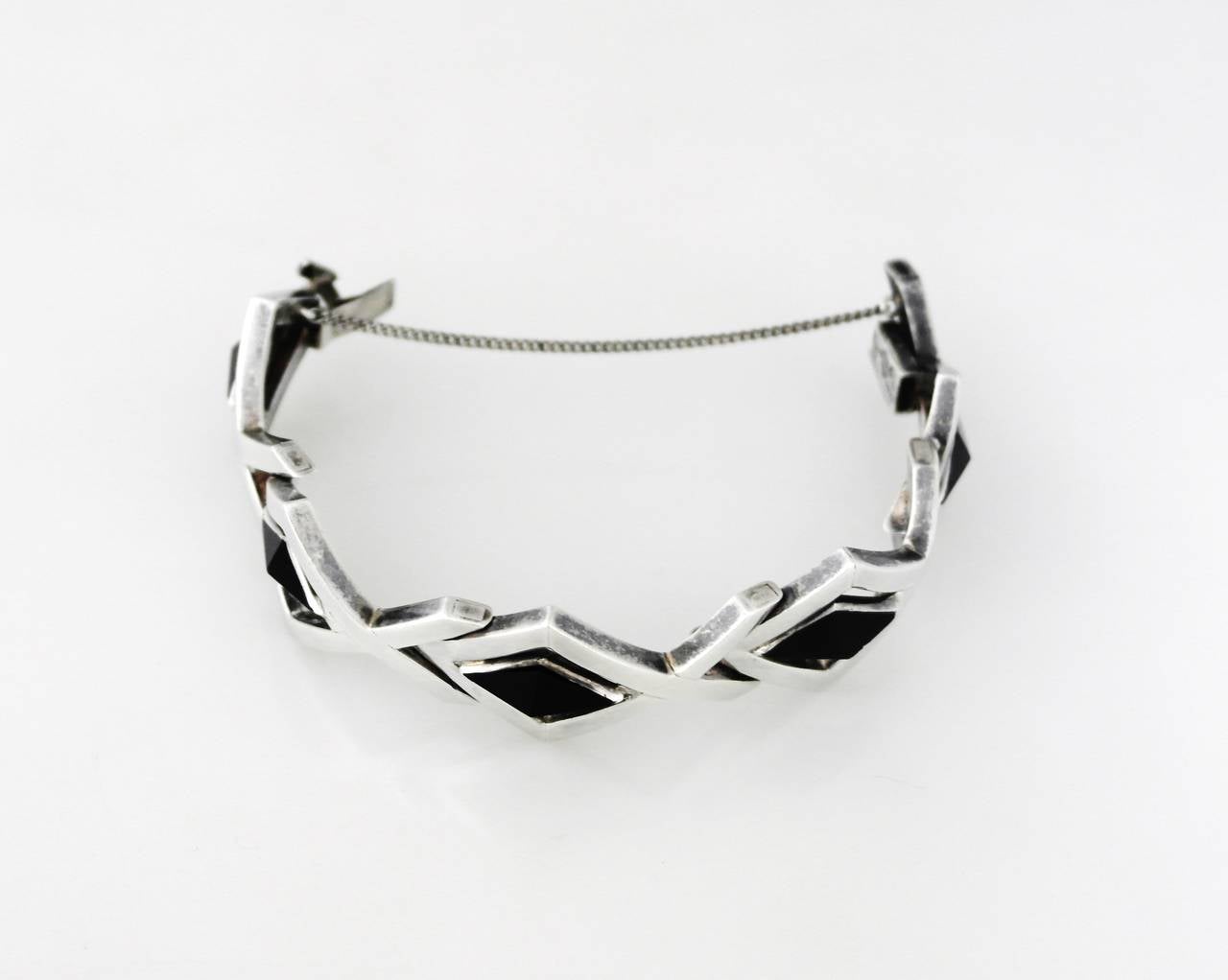 Antonio Pineda Onyx .970 Silver Link Bracelet 5