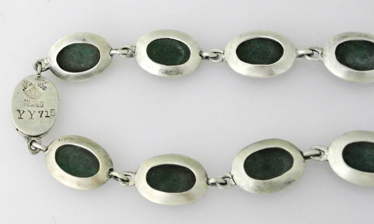Antonio Pineda .970 Silver Jadite Necklace 1960 For Sale 1