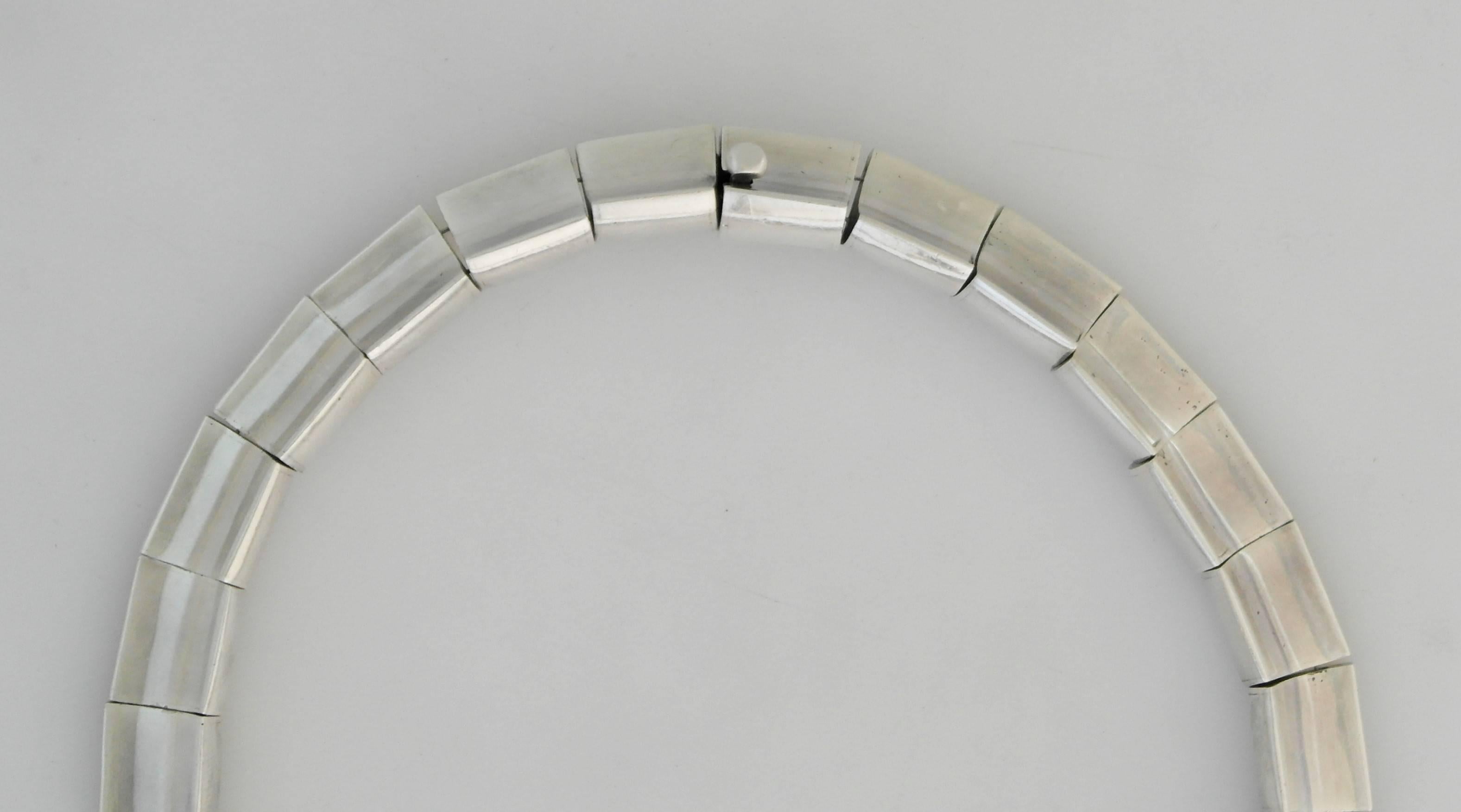Antonio Pineda Sterling Silver Choker Necklace In Excellent Condition In New York, NY