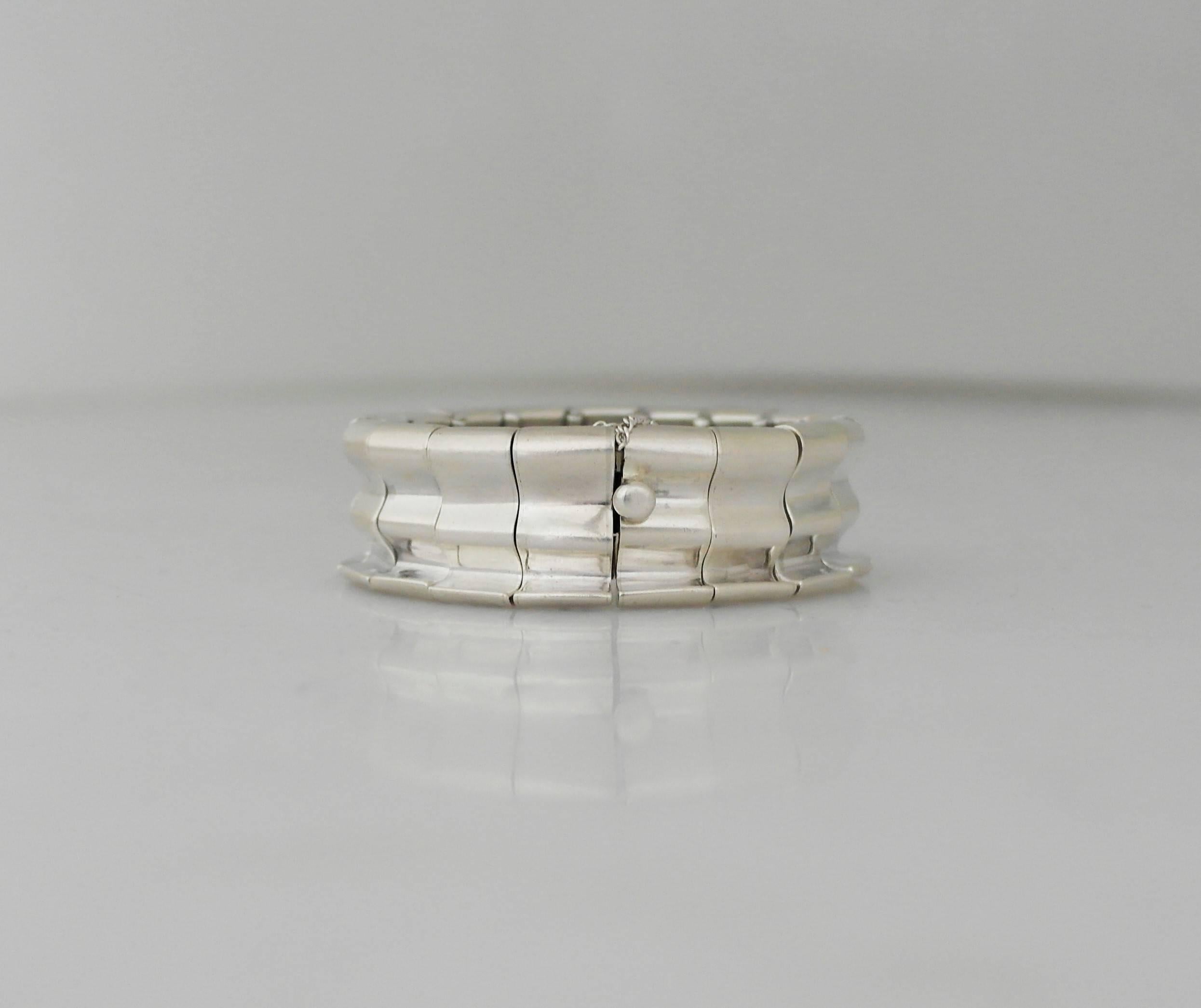 Antonio Pineda .970 Silver Link Bracelet In Excellent Condition For Sale In New York, NY