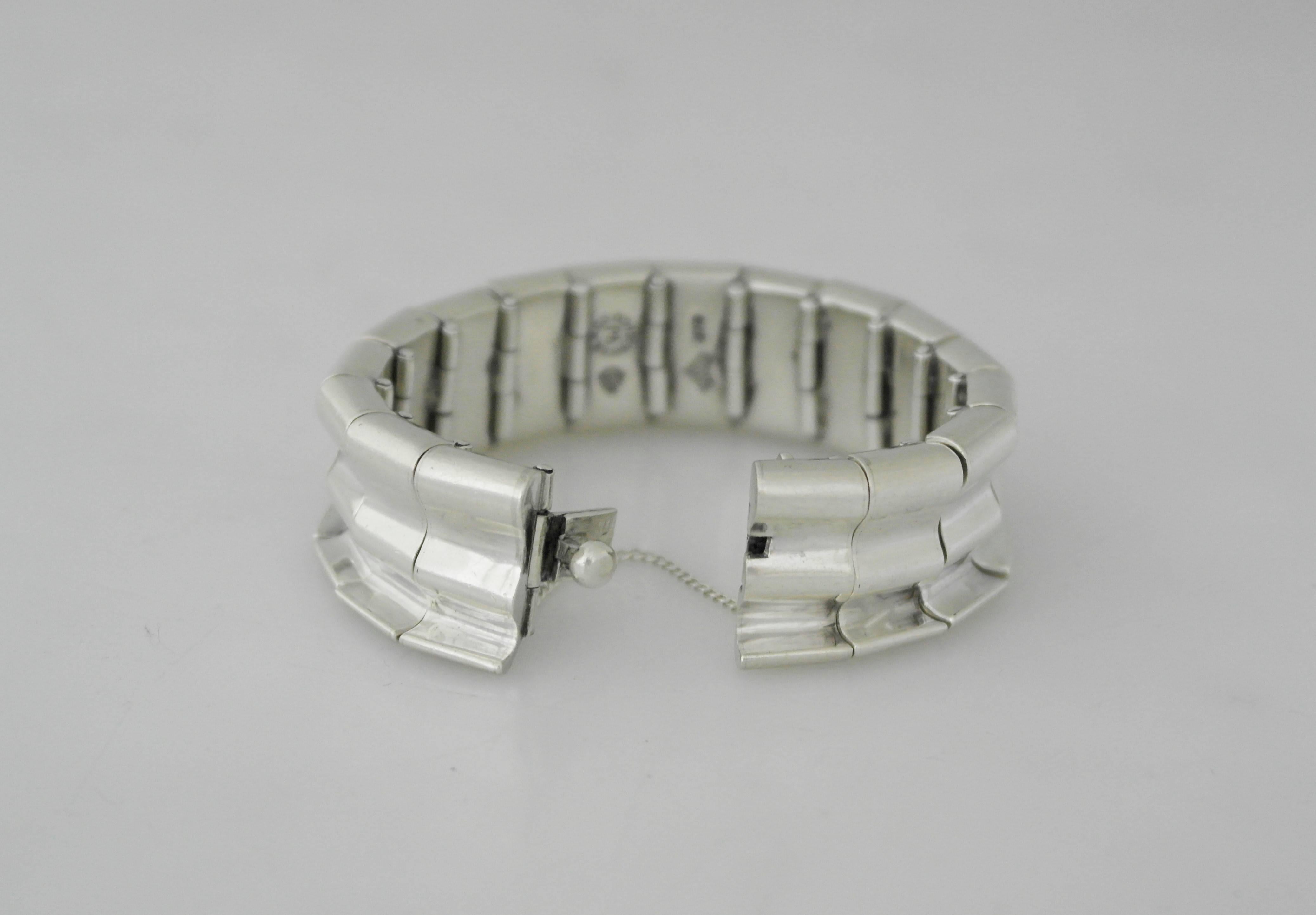 Antonio Pineda .970 Silver Link Bracelet For Sale 2