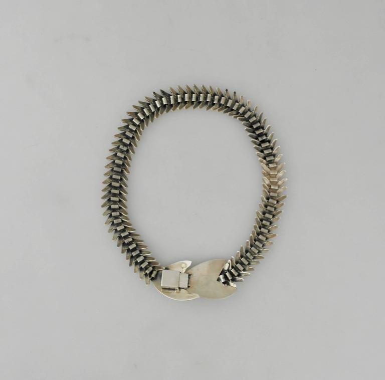 1980 Substantial Taxco Sterling Silver Fish Motif Necklace at 1stDibs