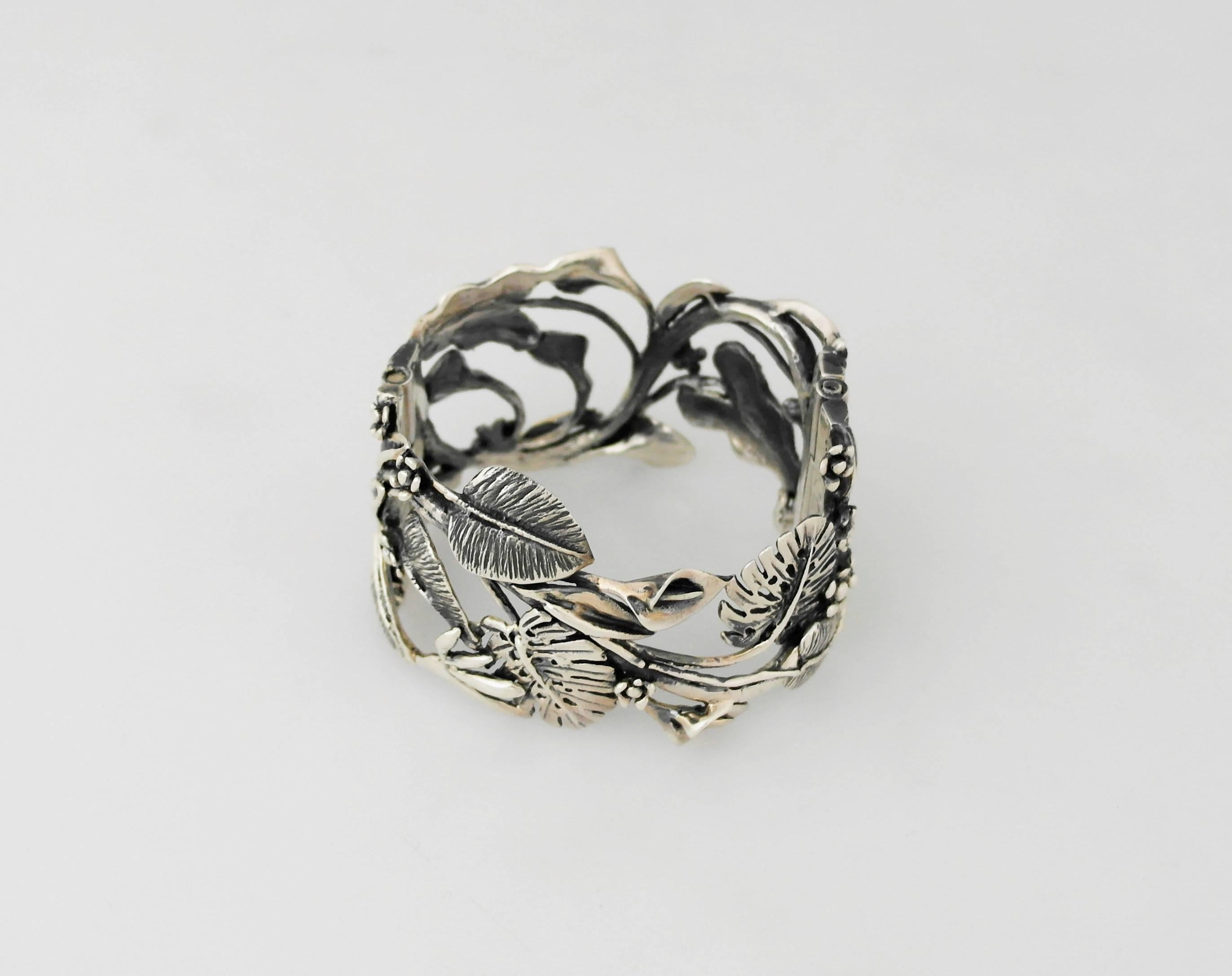 One-of-a-Kind Emilia Castillo .950 Silver Cuff Bracelet 1990 2