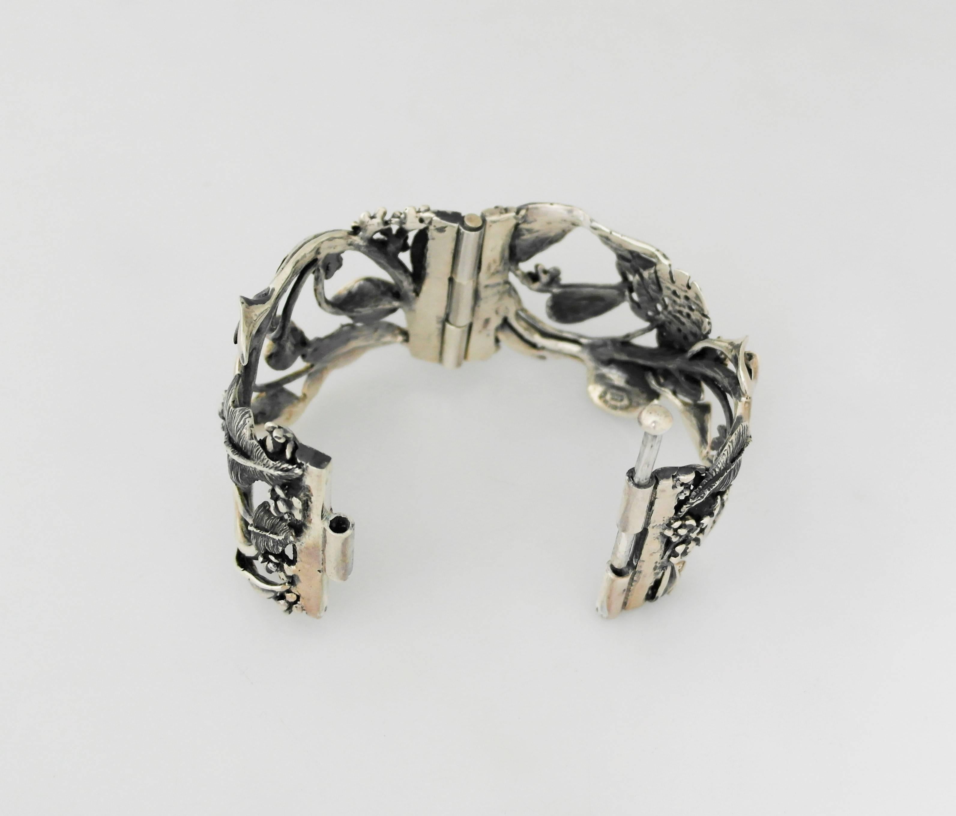 One-of-a-Kind Emilia Castillo .950 Silver Cuff Bracelet 1990 5