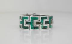 Sophisticated Felipe Martinez Piedra Y Plata Malachite Sterling Silver Bracelet
