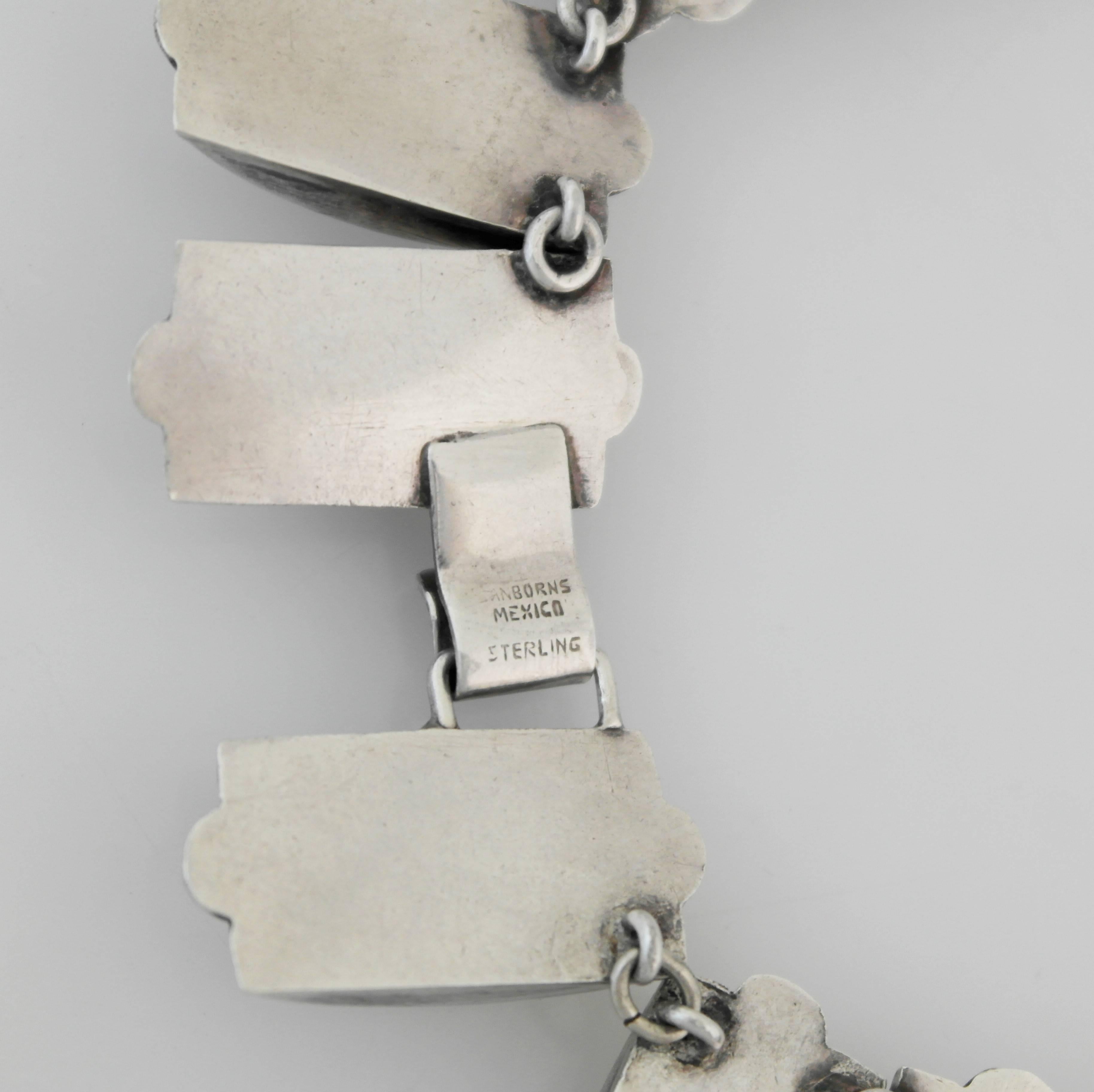 Powerful Fred Davis for Sanborns Sterling Silver Necklace 1930 1