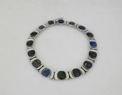 Sublime Felipe Martinez Piedra Y Plata Azurite Sterling Silver Necklace 1950