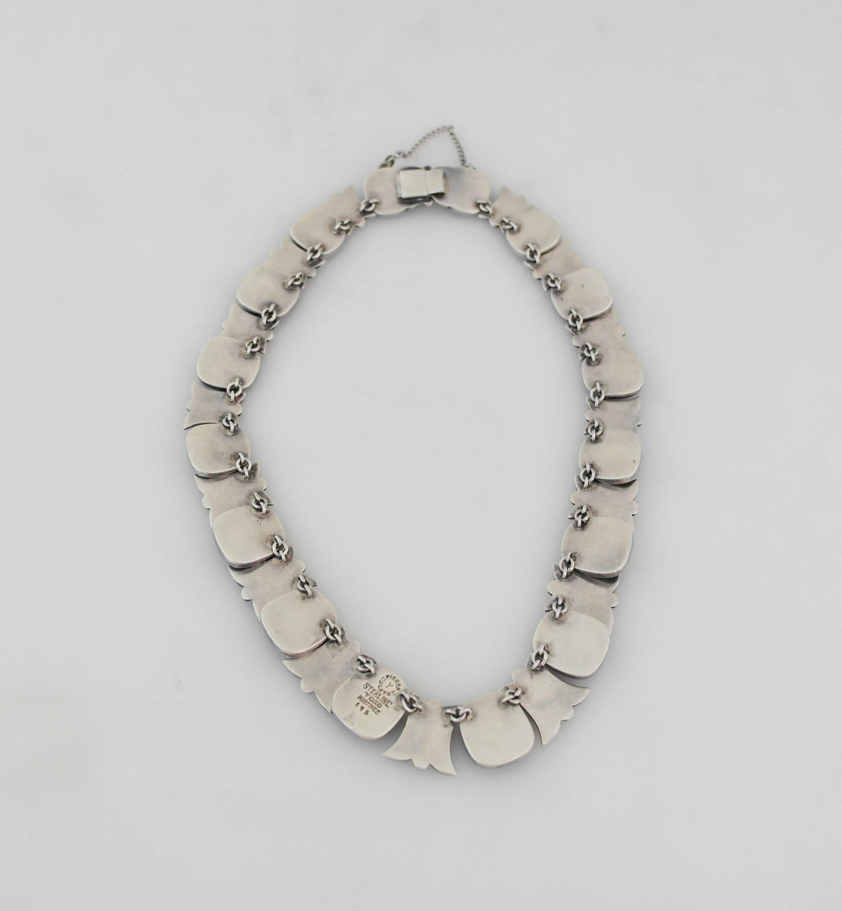 Sublime Felipe Martinez Piedra Y Plata Azurite Sterling Silver Necklace 1950 1