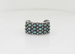 Roger Skeets Native American Turquoise Sterling Silver Cuff Bracelet